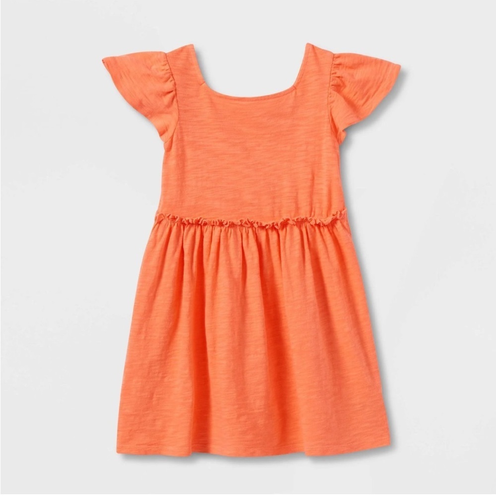 NWT Toddler Girls' Short Sleeve Solid Knit Washed Dress - Cat & Jack™ Pink 4T